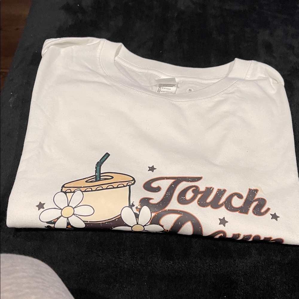 Touch Down Season Graphic Tee - White and Brown - Picture 2 of 3